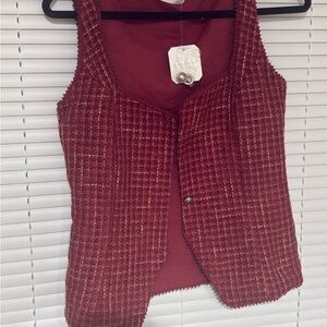 Altar'd State Burgundy Tweed Vest